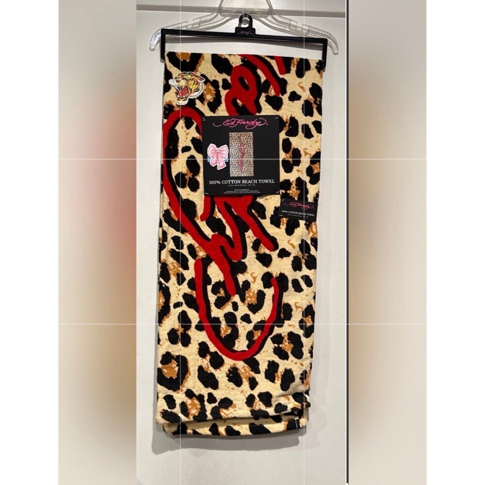 Ed Hardy Beach Towel-Cheetah
